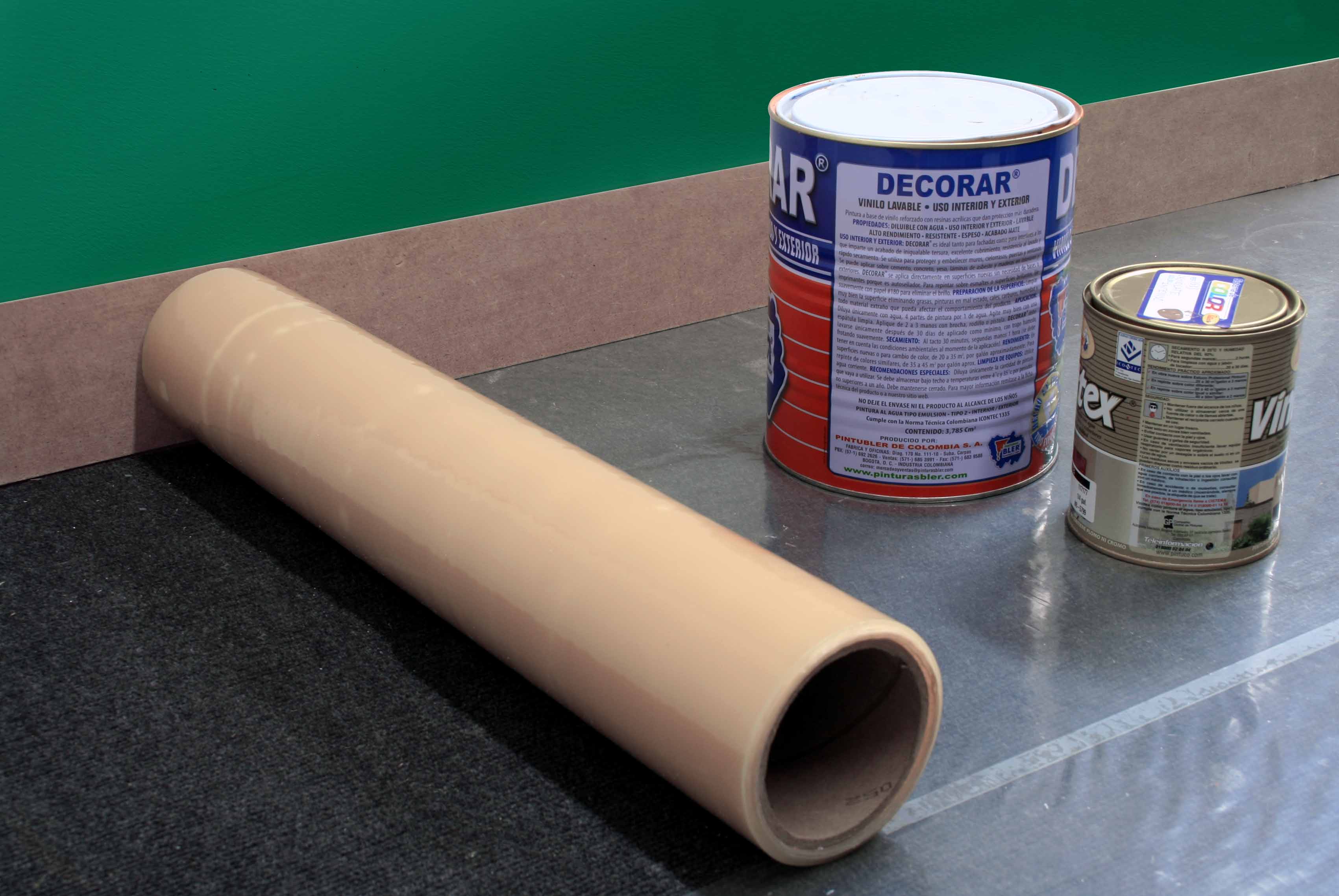 Productos PDS para protección de pisos: rollo de película, pintura y barniz metálico